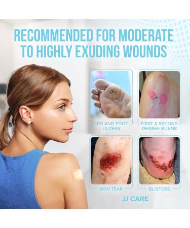 JJ CARE Silicone Foam Dressing 2x2 - Waterproof Silicone Bandages for Wound Care (Pack of 10 - Buy Online on GoSupps.com