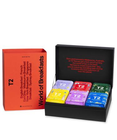 T2 Tea World Of Breakfast Black Tea Gift Pack In Mini Limited Edition Tin, 7.6 Oz, T145AK587