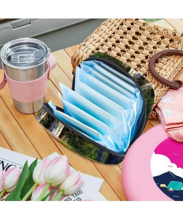 Green Wonderland Garden Nature Sanitary Napkin Storage Bag - Portable Period Pocket for Women & Teens Menstrual Cup Holder & Breastfeeding Insert - Buy Online on GoSupps.com