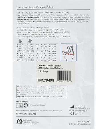Comfort Cool Thumb Abduction Splint - Left Hand Size Large | International Shipping Available - Buy Online on GoSupps.com