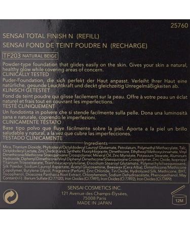 Sensai Total Finish Refill SPF10 - TF203 Natural Beige 11g - Buy Online on GoSupps.com