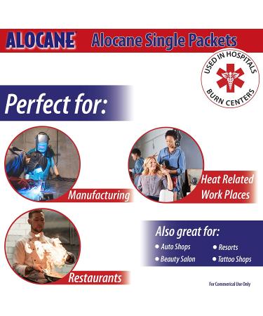 Alocane Emergency Burn Gel 4% Lidocaine Individual Packets - 24 Ct - Commercial Grade for Restaurants, Manufacturing & Heat-Related Work Environments - Buy Online on GoSupps.com