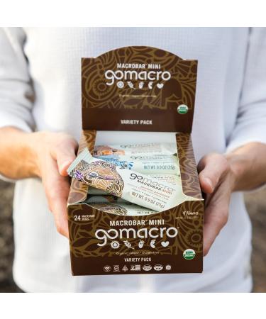 GoMacro MacroBar Mini Organic Vegan Protein Bars Variety Pack 0.9 Oz 24 Count Mini Variety Pack - Buy Online on GoSupps.com