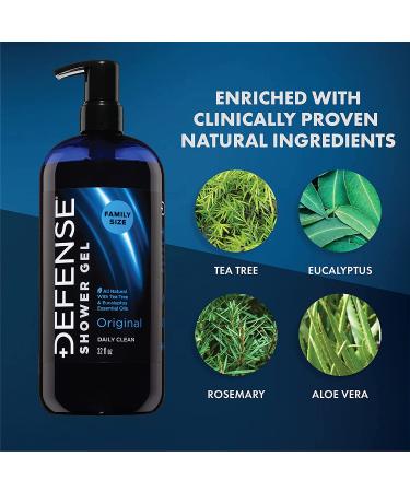 Defense Soap Body Wash 32oz - Natural Tea Tree & Eucalyptus Shower Gel with Aloe Vera - Buy Online on GoSupps.com
