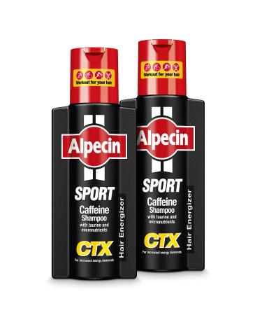 Dr AS Alpecin Sport Caffeine Shampoo CTX with Taurine 2x 250ml Natural Hair Growth for Men Energizer for strong hair Hair care for men Made in Germany