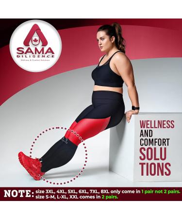 SAMA DILIGENCE Compression Support Stockings for Thick Calves - 7XL Large Size for Men & Women - Black 1 Pair - Buy Online on GoSupps.com
