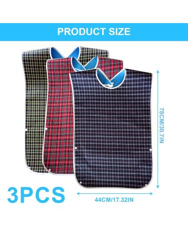 Homury 3-Piece Washable Adult Bibs - Water-Repellent Latz for Seniors | Push Button Clasp Clothing Protection Apron for Women - Buy Online on GoSupps.com
