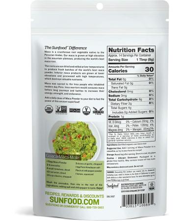 Raw Organic Maca Powder 8 oz - Sunfood Superfoods | Boost Energy & Vitality - Buy Online on GoSupps.com