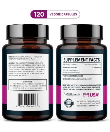 Milk Thistle 150mg Capsules - 120 Count Liver Cleanse Detox Support with Silymarin Extract for Immune Boost - Natural Non-GMO Supplement Made in USA - Buy Online on GoSupps.com