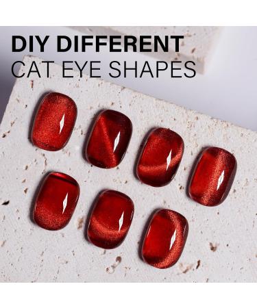 AILLSA Red Cat Eye Gel Polish - Burgundy Glitter & Crystal UV Nail Polish Holographic Reflective Color for DIY Nail Art (0.5 OZ - Buy Online on GoSupps.com