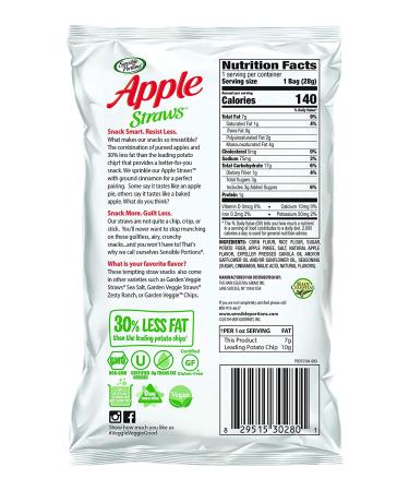 Sensible Portions Apple Straws Cinnamon 1 Oz - Pack of 24 | Healthy Snack - Buy Online on GoSupps.com