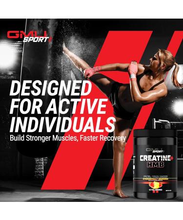 GMU SPORT Creatine 2.0 Flavored Creatine + HMB Powder | 45 Servings |5g Creatine Monohydrate + 3g HMB + Piperine |Strength Recovery & Muscle Builder | Strawberry Lemonade Drink Mix for Men & Women - Buy Online on GoSupps.com