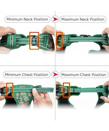 Buy Heele Floral Green Dog Harness - Adjustable & Reflective XL Running Harness with Lockable Snap for Ultimate Comfort & Safety - Buy Online on GoSupps.com