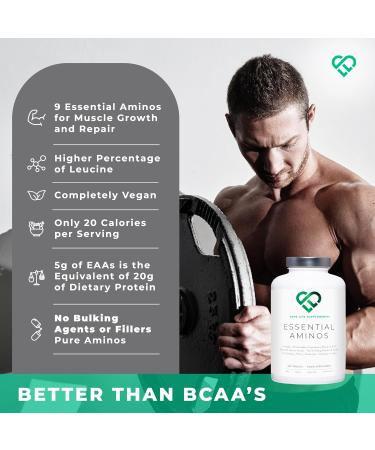 Essential Amino Acids Supplement - 9 EAA's including 3 BCAA's for Muscle Growth | 300 Tablets | Vegan Friendly - Buy Online on GoSupps.com