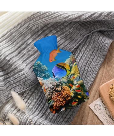 Underwater Fish Hot Water Bottle with Plush Cover - Hand Warmer for Adults & Children | 26.5x15.3cm - Buy Online on GoSupps.com
