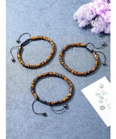 JSDDE Tiger Eye Healing Crystals Bracelet - Natural Crystal Stone Bracelet for Men and Women - Adjustable - Buy Online on GoSupps.com