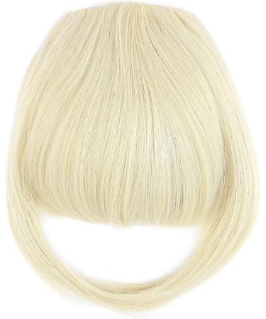 Bleach Blonde Clip In Bangs - Thick Straight Hairpiece for Women - Buy Online on GoSupps.com