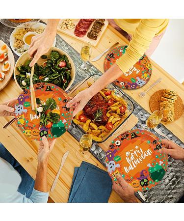 Shakven Orange Pumpkin Plates - Dinner Plates Paper Plates Pumpkin Shaped Elegant Pumpkin Plates Sturdy & Safe for Halloween Celebrations Wedding Decorations 9 Inches - Buy Online on GoSupps.com