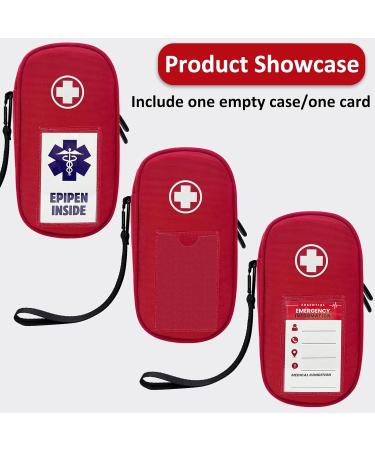 Insulated EpiPen Carry Case - Emergency Medical Bag for Allergies & Diabetes | Fits 2 EpiPens Inhalers & More - Red - Buy Online on GoSupps.com