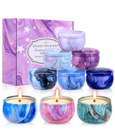 Furnizone Scented Candles Gift Set for Women , Gift Ideas for Mom Birthday Mothers Day Christmas Valentines Day - Aromatherapy Candle for Home Small Candles Set, Stress Relief Soy Candles 9 Pack