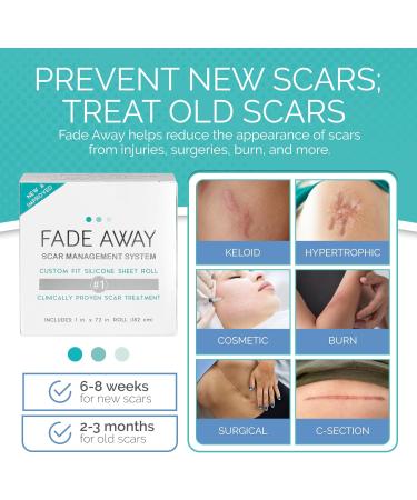 Fade Away Scars - Original Silicone Scar Sheeting Roll | Custom Size Medical Grade Scar Sheets & Strips for Effective Scar Treatment - Buy Online on GoSupps.com