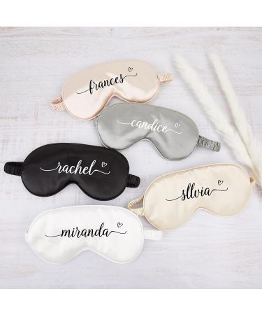 Personalized Name Sleep Mask - Custom Satin Eye Mask for Women Men - Light Blocking Travel Mask - Bridesmaid Mother's Day Gift - Buy Online on GoSupps.com