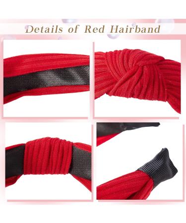 4 Pcs Red Rhinestone Leather Headbands - Women's Bling Crystal Diamond Accessories for Holiday, Birthday, Halloween, Cosplay - Valentine's Day Gift - Buy Online on GoSupps.com