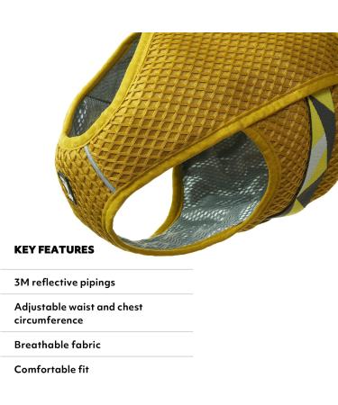 Hurtta Cooling Wrap Vest for Large Dogs - Dog Cooling Jacket & Harness (78-85cm) - Turmeric Yellow - Buy Online on GoSupps.com