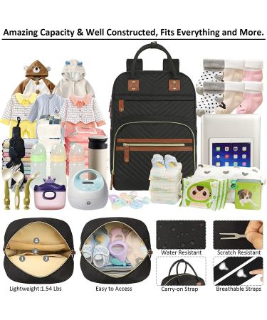 Large Capacity Diaper Bag Backpack Tote for Women | Insulated Pockets | Multifunctional | Waterproof | Maternity Travel Bag | Black - Buy Online on GoSupps.com