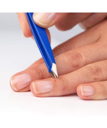 REMOS Stainless Steel Combination Tweezers 9.5cm - Dark Blue | For Splinters & Hair - Buy Online on GoSupps.com