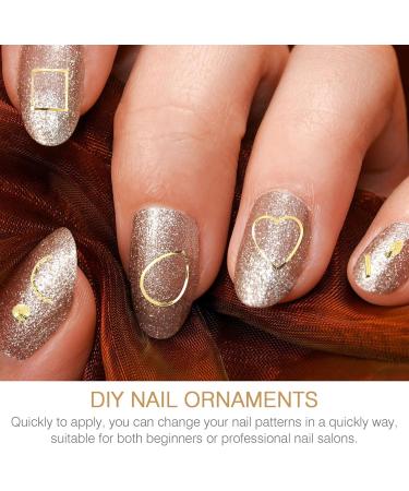 2 Boxes Nail Art Accessories Hollow Nail Art Studs Manicure Sequins Gold Nail Charms Rhinestone Stickers Nail Art Decoration Exquisite Manicure Decors Gem 3d Zinc Alloy Metal - Buy Online on GoSupps.com