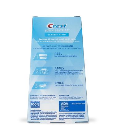 Crest 3D Whitestrips Classic Vivid Teeth Whitening Strip Kit 20 Strips (10 Count Pack) (Pack of 2) - Buy Online on GoSupps.com