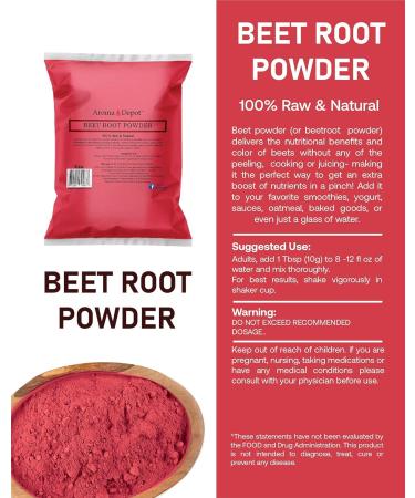 Beet Root Powder 2 lb - Aroma Depot | Raw Non-GMO Vegan Gluten-Free | Nitric Oxide Booster & Energy Enhancer | Immune Support | 100% Natural - Buy Online on GoSupps.com