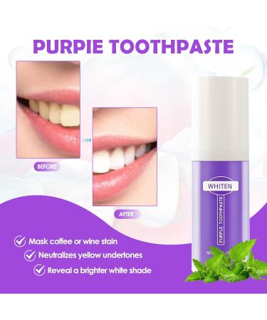 Enhance Your Smile: 2-Piece Purple Teeth Whitening Toothpaste - White Teeth & Yellowing Reduction - Buy Online on GoSupps.com