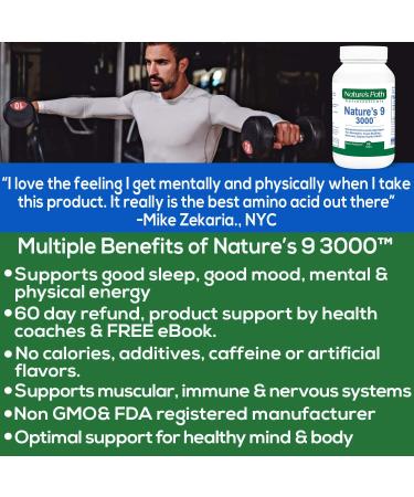 Nature's 9 Essential Amino Acids Supplement - Vegan EAA Complex - 90 Pills x 1 Gram - 90 Count Pack - Buy Online on GoSupps.com