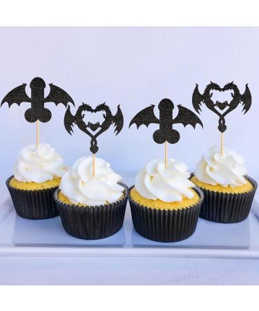 24 Pieces Dragon Theme Cupcake Toppers - Mythical Cake Decorations for Birthday & Wedding Parties | Realistic Torte Picks - Buy Online on GoSupps.com