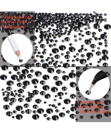 6400 Pieces Hotfix Black Rhinestones Set with Tools - Crystal Glass Gems in 5 Sizes SS6-SS30 - Buy Online on GoSupps.com