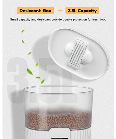 3.5L Automatic Cat Feeder with Dual Power Supply | Pet Dry Food Dispenser | Dog Feeder with Desiccant & Stainless Steel Bowl A1 - Buy Online on GoSupps.com
