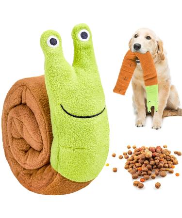 Nerissa Dog Puzzle Toys for Boredom Squeaks Snail Interactive Dog Chew Toys Snuffle Toys for Puzzle Foraging Instinct Training Interactive Plush teething Toys for Training and Reduce Stress