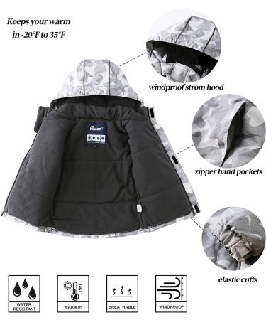 Hiheart Kids Winter Ski Jacket & Pants Set - Grey Camo 3T - Buy Online on GoSupps.com