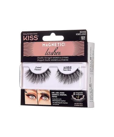 KISS Magnetic Lashes Crowd Pleaser - 1 Pair of Wind Resistant Synthetic False Eyelashes with Double Strength Magnets - Dermatologist Tested, Lasts Up to 16 Hours, Reusable up to 15 Times - Buy Online on GoSupps.com