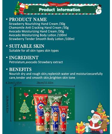 Christmas Hand Cream & Body Lition Kit-2Pcs Scented Moisturizing Body Lotion and 3Pcs Small Hand Cream for Dry Cracked Skin & Hand Fragrance Travel Size Mini Hand Lotion Skin Care Gift Set Stocking Stuffers for Women 92 g (Pack of 5) - Buy Online on GoSupps.com