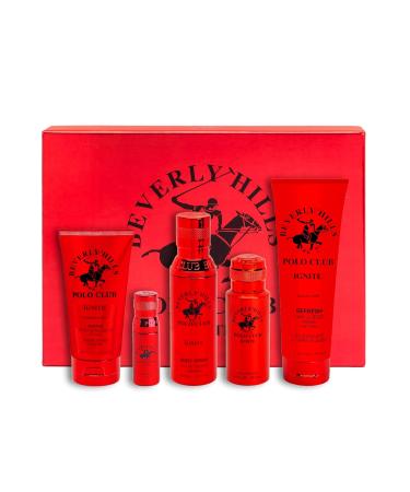 Beverly Hills Polo Club BHPC Ignite Cologne Gift Set for Men | 5 Piece Eau de Toilette Body Spray Deodorant Body Wash Fragrances - Buy Online on GoSupps.com