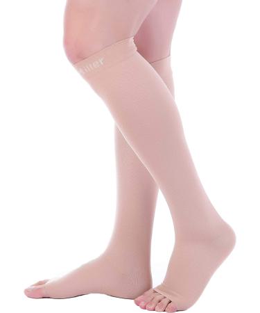 Doc Miller Open Toe Compression Socks 20-30mmHg Support for Circulation, Recovery, Shin Splints, Varicose Veins - Large Size - Buy Online on GoSupps.com