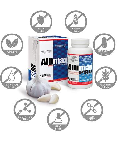 Allimax Pro 450mg 100 Vegicaps - Spanish Garlic Supplement for Immune Support | Professional Strength Allicin Extract - Buy Online on GoSupps.com