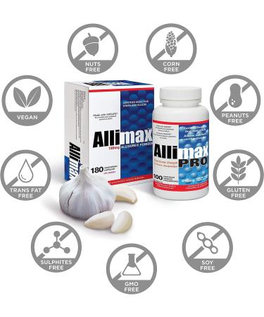Allimax Pro 450mg 100 Capsules - Professional Strength Immune Support with Natural Allicin from Spanish Garlic - Buy Online on GoSupps.com