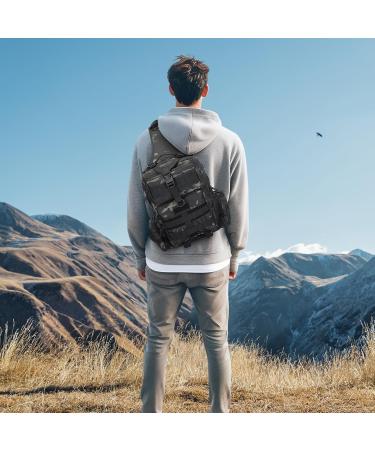 G-raphy Tactical Sling Backpack - Durable Molle Shoulder Bag for Hiking Camping & Travel - 01-CP Black - Buy Online on GoSupps.com