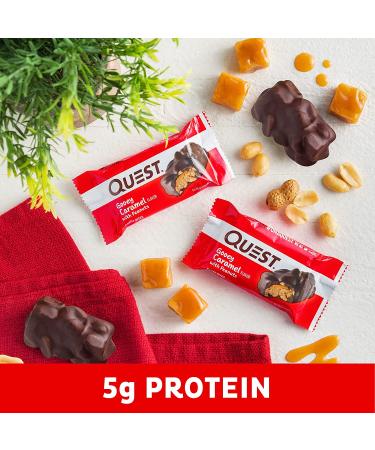 Quest Nutrition Gooey Caramel Candy Bites - 8 Count Pack x 3 | 0.74 Oz Indulgent Snack Bars - Buy Online on GoSupps.com