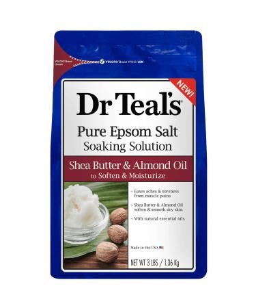Pure Epsom Salt Teal's Soaking Solution Shea Butter & Almond Oil 3 Lbs (Pack of 2)