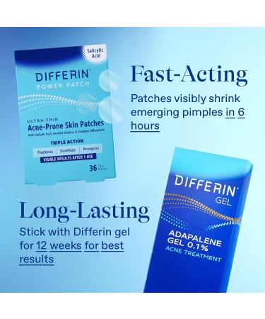 Differin Acne Fighter Pack Differin Gel Retinoid Acne Treatment For Face with 0.1% Adapalene 15g Tube + Salicylic Acid Pimple Patches 36 Count Designed for Pimple and Acne-Prone Skin - Buy Online on GoSupps.com